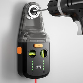 Nivel Láser 4 en 1 con Recoge Polvo Taladro, Nivel de Burbuja,Ventosa de Vacío Electrónica y Soporte de Pared, Herramienta Niveladora para Marcos,