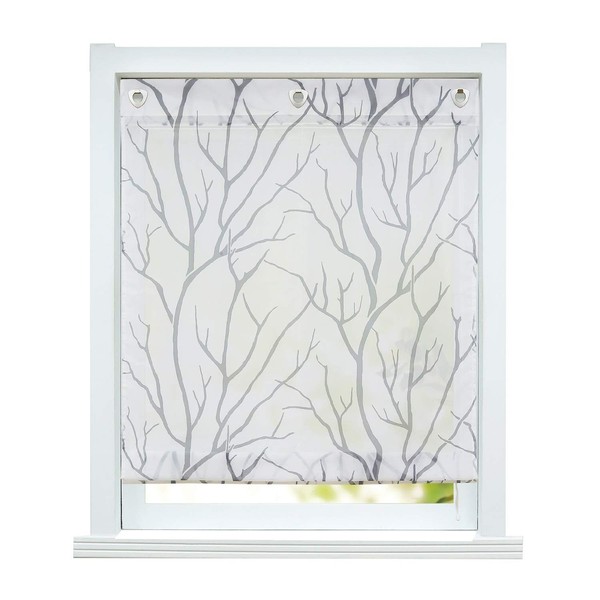 ESLIR Roman Blind No Drilling Required Transparent with Eyelets Curtains