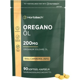 Horbaach Oregano Oil Capsules High Dose 200 mg 90 Capsules Oregano Oil Supplement
