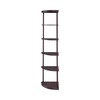 5-Shelf Corner Bookshelf Cappuccino