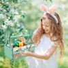 MONCAP Easter Basket Wooden Easter Basket Easter Bunny Basket Easter