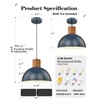 ELYONA Industrial Pendant Light 12" Hammered Metal Dome Hanging Lamp