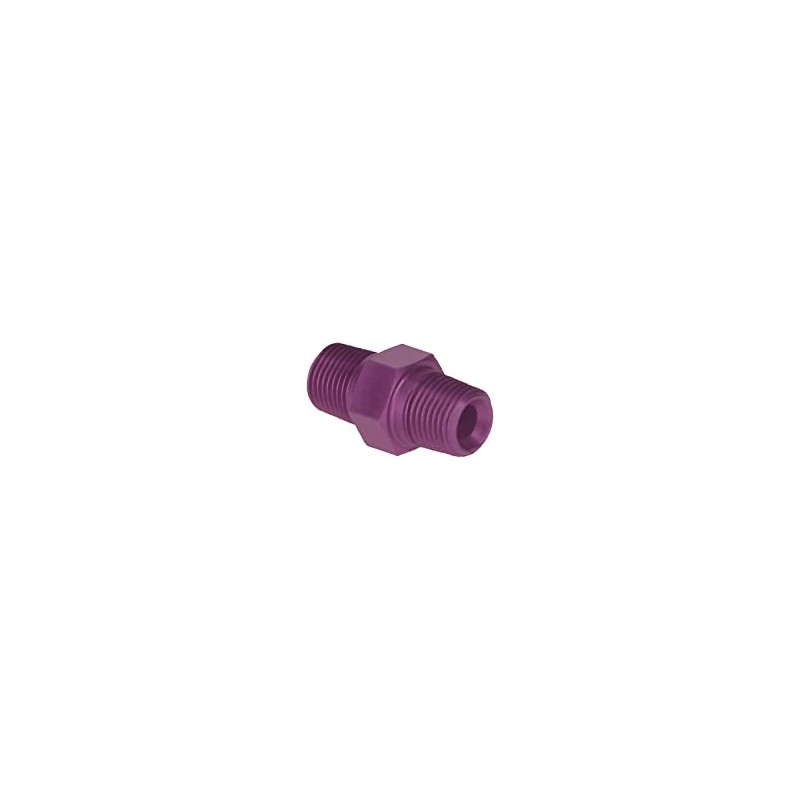 PrecisionGeek Purple Anodised Aluminium 1/8″ NPT Male-to-Male Adapter/Coupler – Straight Union,