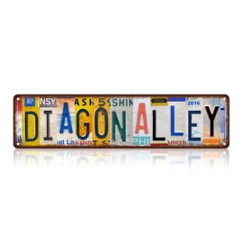 Vintage Wall Decor Diagon Alley Street Sign Metal Tin Signs for Bar Home Man Cave Cafe 16 x 4 Inches