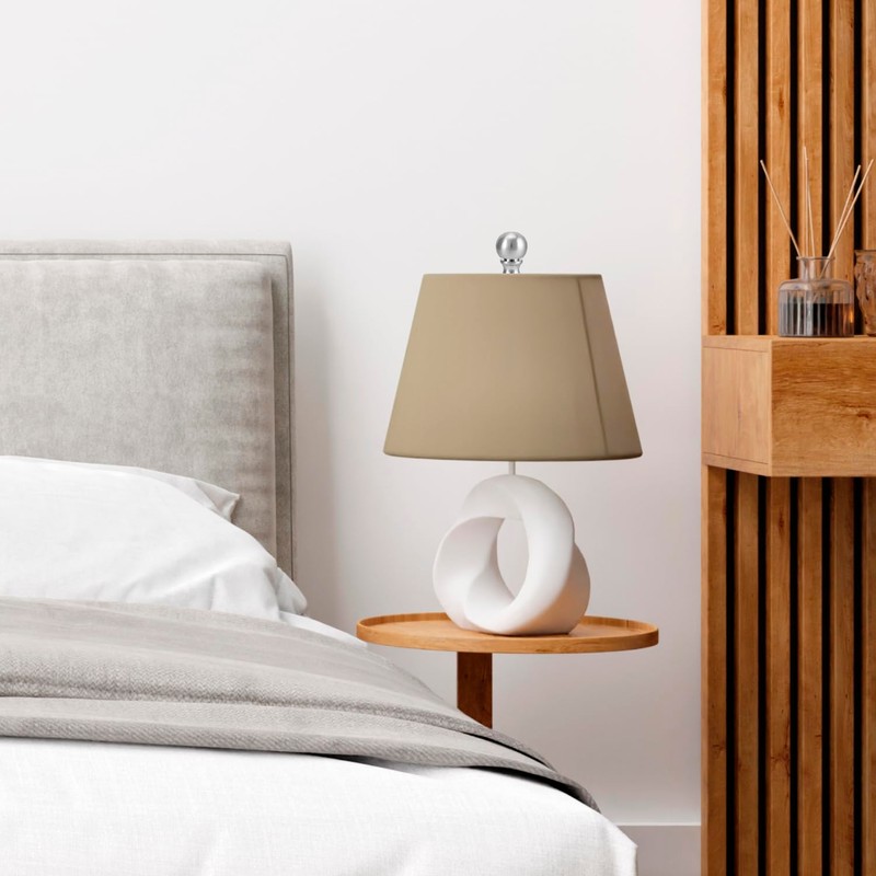 QWORK 4 Pack Dual-Thread Ball Lamp Finials, Silver Lamp Shade