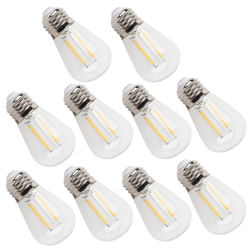 10Pcs Vintage Light Bulb S14 E27 180LM Transparent Glass LED