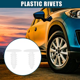 ACROPIX Universal 5mm Push Bumper Fastener Rivet Clips White - Pack of 25
