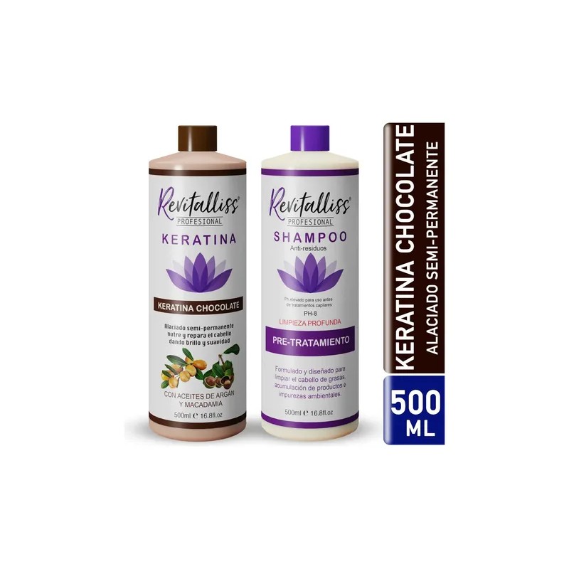 Tratamiento Keratina Brasileña Alaciado Permanente Kit 500