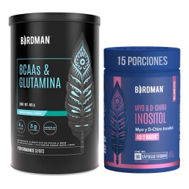 Bcaas  Glutamina  90 Cps. Myo Y D- Chiro Inositol Birdman                                                                                             