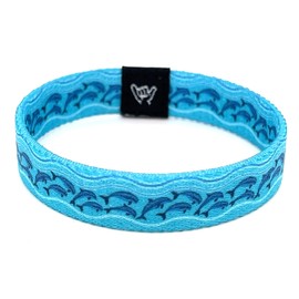 Hang Loose Bands - Coastal Surfer Beach Bracelet for Men, Women & Teens - Comfy Summer - Boho Reversible Wristband- School of Dolphins| Small: 6.5" (most common fitting size)
