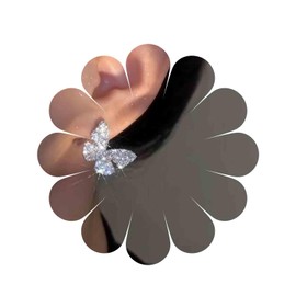 Allereya Vintage Crystal Butterfly Earrings Rhinestone Butterfly Stud Earrings Silver Cz Butterfly Earrings Sparkly Crystal Earrings Jewelry for Women and Girls