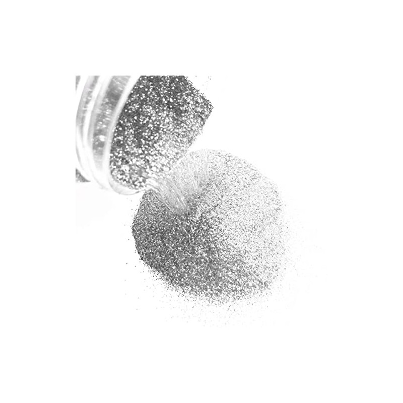 EliteKoopers 10g Silver Sparkling Ultra Fine Glitter Powder, Extra Fine