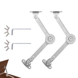 Lift Stay, Heavy Duty Lift Support Hinges - 2 Pack Soft Close Cabinet Hardware for Homes, Kitchen Cupboard & Toy Box Lid Stay, Supports up to 20KG with Adjustable Opening Angles