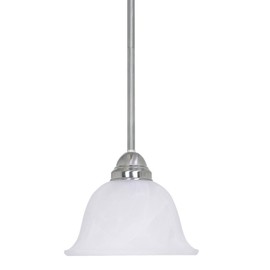 Sunset Lighting F1018-53 Pendant with Frosted White Shades, Satin Nickel Finish