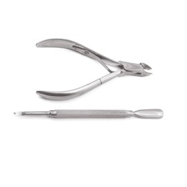 AAProTools Cuticle Pusher Remover with Nipper Stainless Steel Manicuring Nail Art Tool Set #4