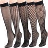 kilofly 5 Pairs Women Black Ultra Thin Stay Up Knee