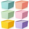 Menkxi 6 Pcs Large Plastic Storage Bins with Lids 14.4