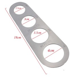 MYNC 4 Holes Stainless Steel Spaghetti Noodle Pasta Measurer Kitchen Tools for Beginner Professional Chef Cooking, silver, 18 x 5 cm