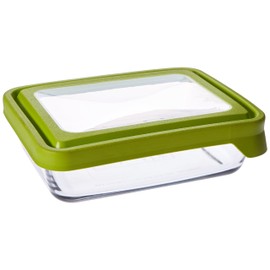 Anchor Hocking 6-Cup Rectangular Food Storage Containers with Green TrueSeal Airtight Lids
