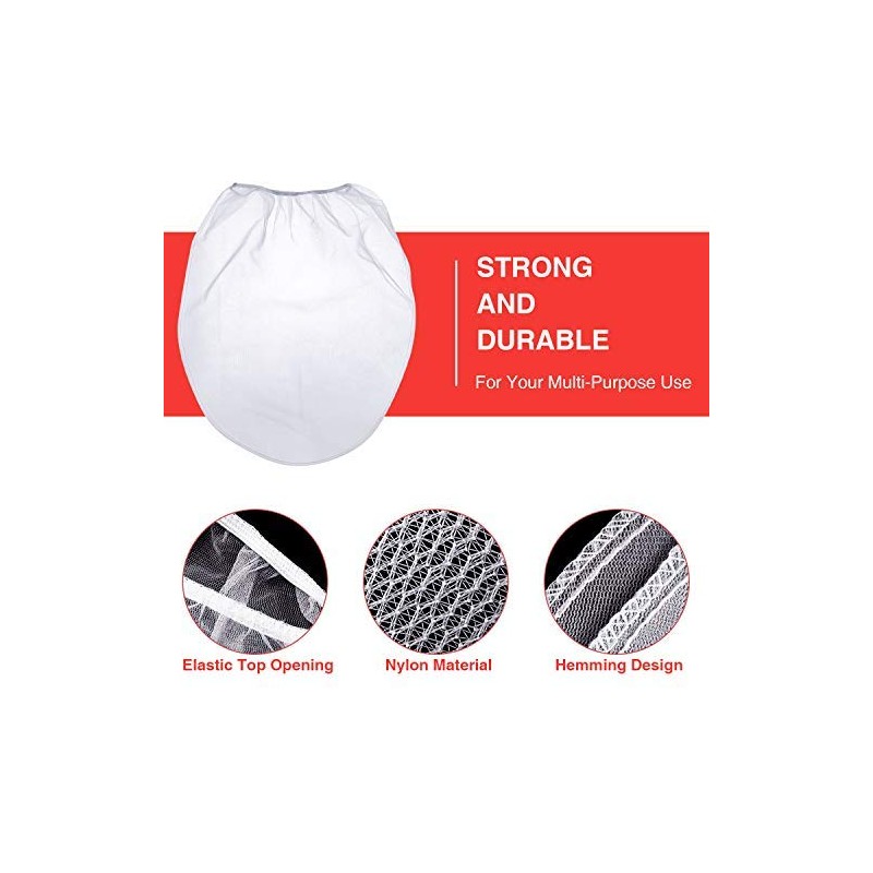 25 Pcs 5 Gallon Elastic Top Paint Strainer Bags White
