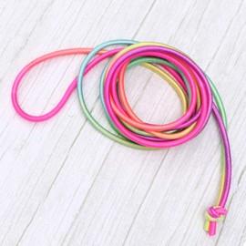TOYANDONA Rainbow Chinese Jump Ropes for Kids, Elastic Playground Skipping Ropes Ankle Jumping Rope Skip String Jumping Game Outdoor Toys for Girls and Boys (300cm)