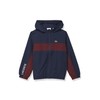 Lacoste Kids Zip-Up Jacket With Cross Panel, NAVY BLUE/EXPRESSO, 3