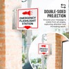 Emergency Flashlight Station Projecting Sign, Double Sided, 6x6 Inches, ACM,