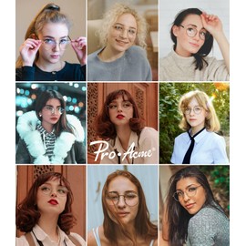 Pro Acme Classic Round Metal Clear Lens Glasses Frame Unisex Circle Eyeglasses (Gunmetal)