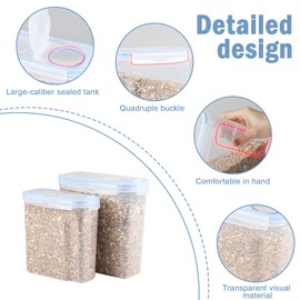 Faihats Airtight Pet Food Storage Containers for Cat & Bird Food, 2-Pack (4L +2.5L) with Chew-Resistant Lids, BPA-Free Durable Plastic, Leakproof Dog Treat Container & Bird Seed Storage Organizer Bin