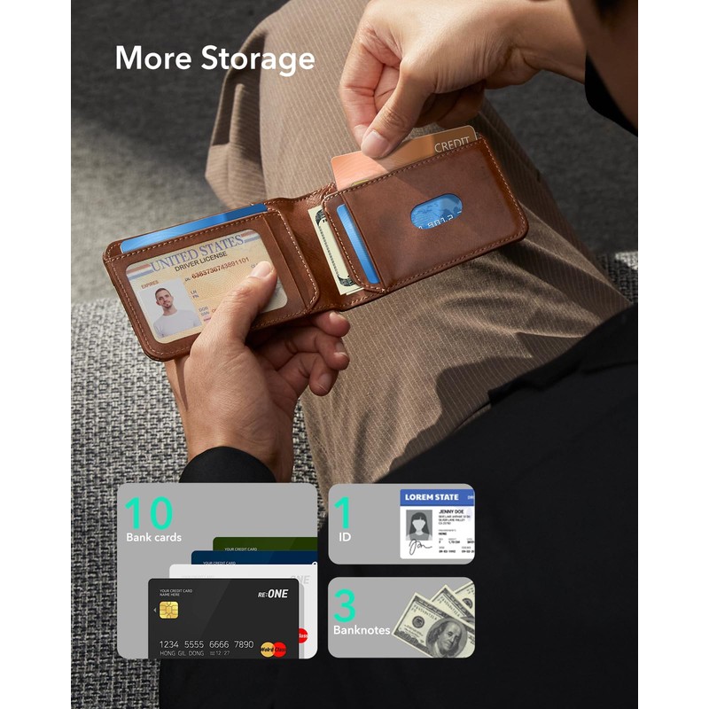 ESR Geo Wallet with Find My Functionality, RFID Blocking, Holds