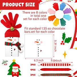 Wettarn Christmas Snowman Candy Bar Kit Christmas Chocolate Bar Wrapper with Gloves Scarfs and Accessories Xmas Activities Snowman Making Kit for Holiday Favor Supplies (No Chocolate)