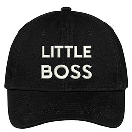 Trendy Apparel Shop Little Boss Embroidered Cap Premium Cotton Dad Hat - Black