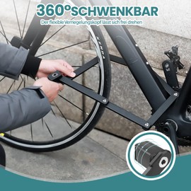 Vexloria Foldable Bicycle Lock | Secure Theft Protection Made of Hardened Steel | 86 cm Length | Includes Bracket | For Bike, E-Bike & Motorcycle