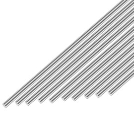 Awclub 304 Stainless Steel Round Rod 5mm x 400mm, 10pcs Metal Solid Shaft Rods Lathe Bar Stock for Industry, Metal Working Hobbies and DIY Craft