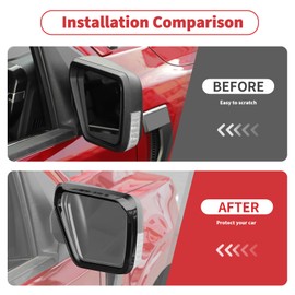 Linskip Side Mirror Rain Guard Compatible with Ford F150 2021 2022 2023 2024, Rear View Mirror Rain Eyebrow for Ford F-150 Exterior Accessories(Black)