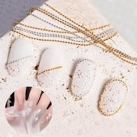 Nail Art Slim Nail Chain 0.6 / 0.8mm Ball String Chain / 네일아트 슬림 네일 체인 0.6 / 0.8mm 볼 줄 체인