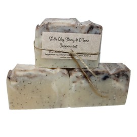 Suds By Stacy and More Peppermint Homemade Soap Bars (Three- 4 oz bars) cold processed with essential oils