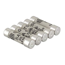 GTSE 5A Electrical Fuses, Pack of 5, Household Domestic Mains Plug Ceramic Fuses, 240V, BS 1362 Compliant