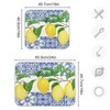 Lemon Blue Tiles Dish Drying Mat for Kitchen Counter Absorbent