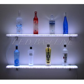 LED Baseline 32” Floating Display Shelf with LED color changing lights, Wall Display Shelving