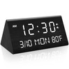 Kogonee Wooden Digital Alarm Clock, 0-100% Dimmer, 2 Alarm Settings,