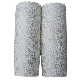 BAKE-IN-CUP 50-Pack Paper Baking Cups, Greaseproof Disposable Cupcake Muffin Liners (Large, Silver Scroll)