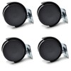 4X New 50mm Plastic Swivel Castor Wheel Black Furniture Caster