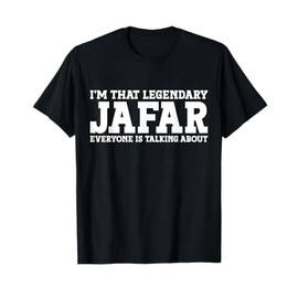 Jafar Personal Name First Name Funny Jafar T-Shirt, Small, Black