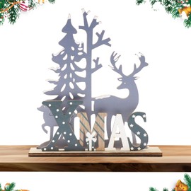 CHEERYMAGIC Christmas Table Decorations, Christmas Wooden Table Sign Xmas Tabletop Decorations Christmas Centerpiece Tabletop Signs for Home Party Decoration A4-MLBJ