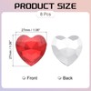 sourcing map 8Pcs Heart Rhinestones, 27mm Pointed Back Heart Glass