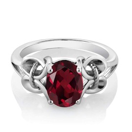 Gem Stone King Oval Gemstone Birthstone Engagement Ring For Women | 925 Sterling Silver | Oval 9X7MM | Wedding Anniversary Promise Ring | Available in size 5, 6, 7, 8, 9
