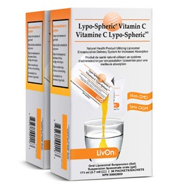 Lypo–Spheric Vitamin C – 2 Cartons (60 Packets) – 1,000 mg Vitamin C & 1,000 mg Essential Phospholipids Per Packet – Liposome Encapsulated for Improved Absorption – 100% Non–GMO