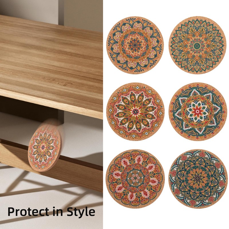 STARUBY 12 Pcs Cork Coasters, Coasters for Drinks, Coasters for