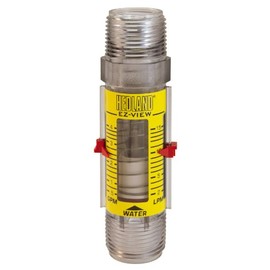 Hedland H621-004 EZ-View Flowmeter, Polysulfone, For Use With Water, 0.5 - 4 gpm Flow Range, 1" NPT Male